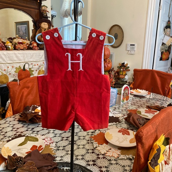 NWT Remember Nguyen Infant Boys Jon Jon size 3 months Monogrammed H - Picture 12 of 16